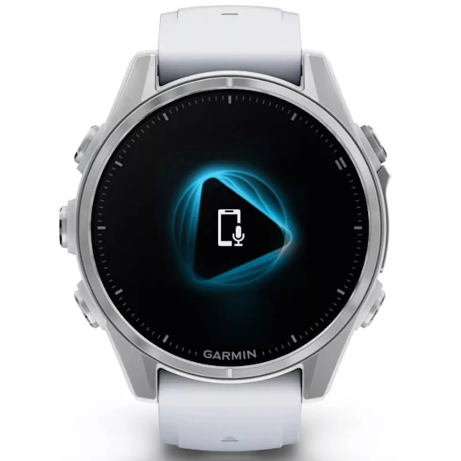 Garmin Fenix 8 43mm AMOLED Silver Smartwatch – Whitestone Silicone Band for UAE