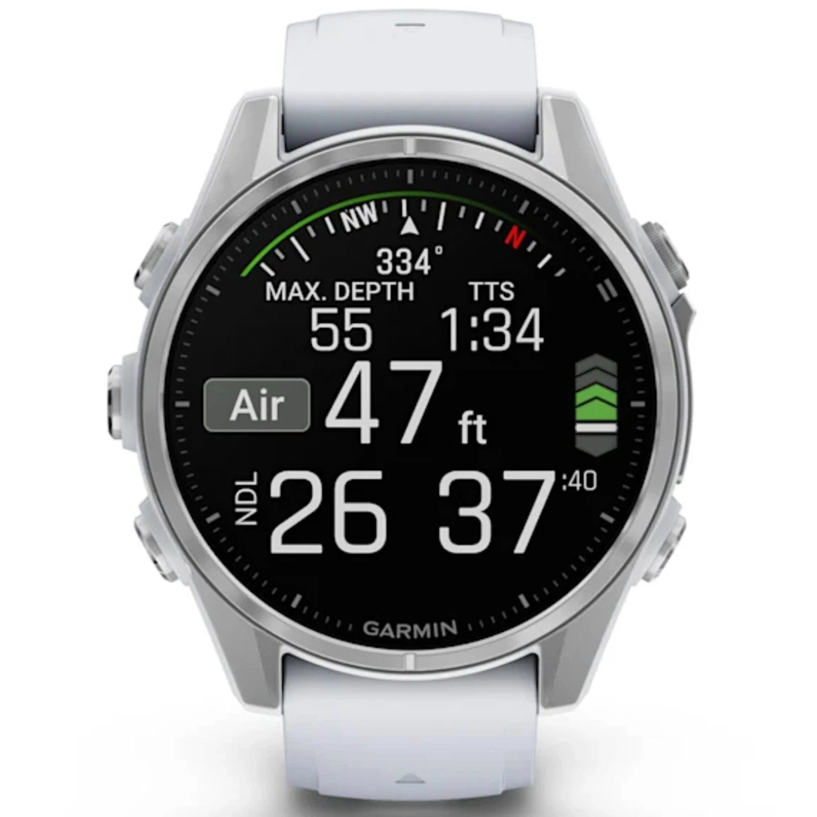 Garmin Fenix 8 43mm AMOLED Silver Smartwatch – Whitestone Silicone Band for UAE