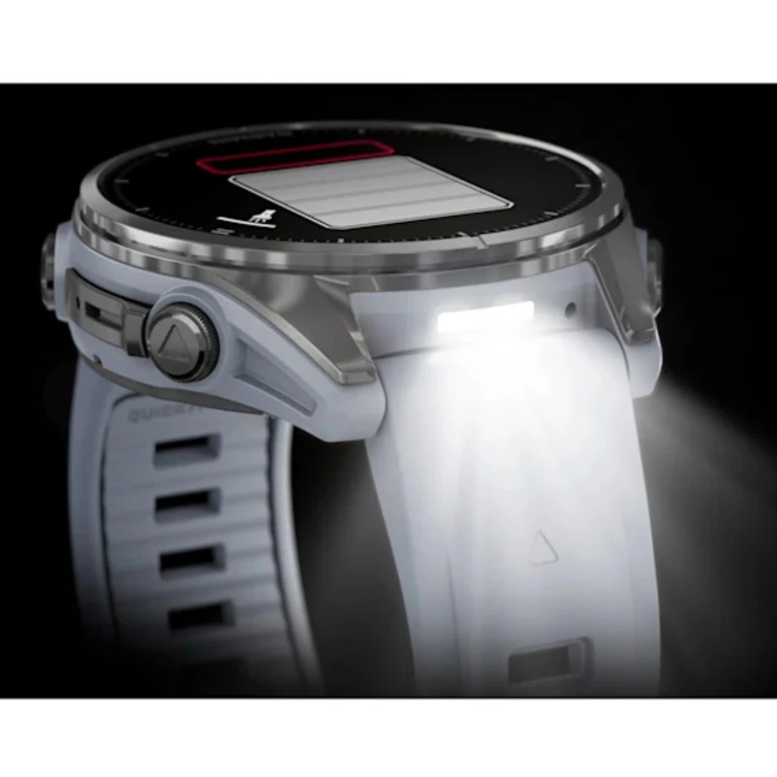 Garmin Fenix 8 43mm AMOLED Silver Smartwatch – Whitestone Silicone Band for UAE