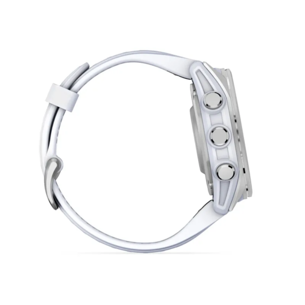 Garmin Fenix 8 43mm AMOLED Silver Smartwatch – Whitestone Silicone Band for UAE