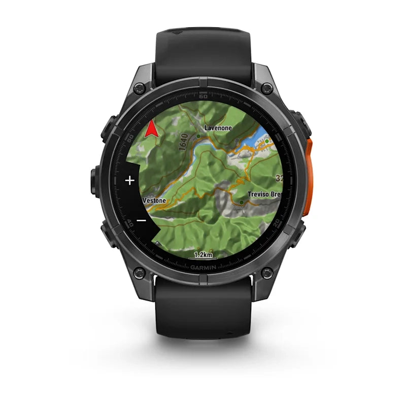 Garmin Fenix 8 47mm AMOLED Slate Gray Smartwatch – Black Silicone Band for UAE