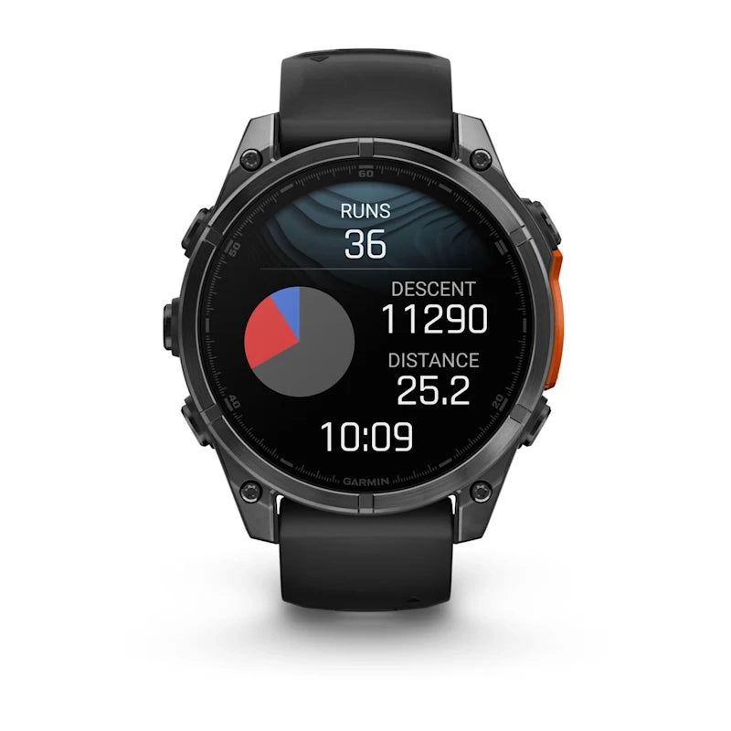 Garmin Fenix 8 47mm AMOLED Slate Gray Smartwatch – Black Silicone Band for UAE