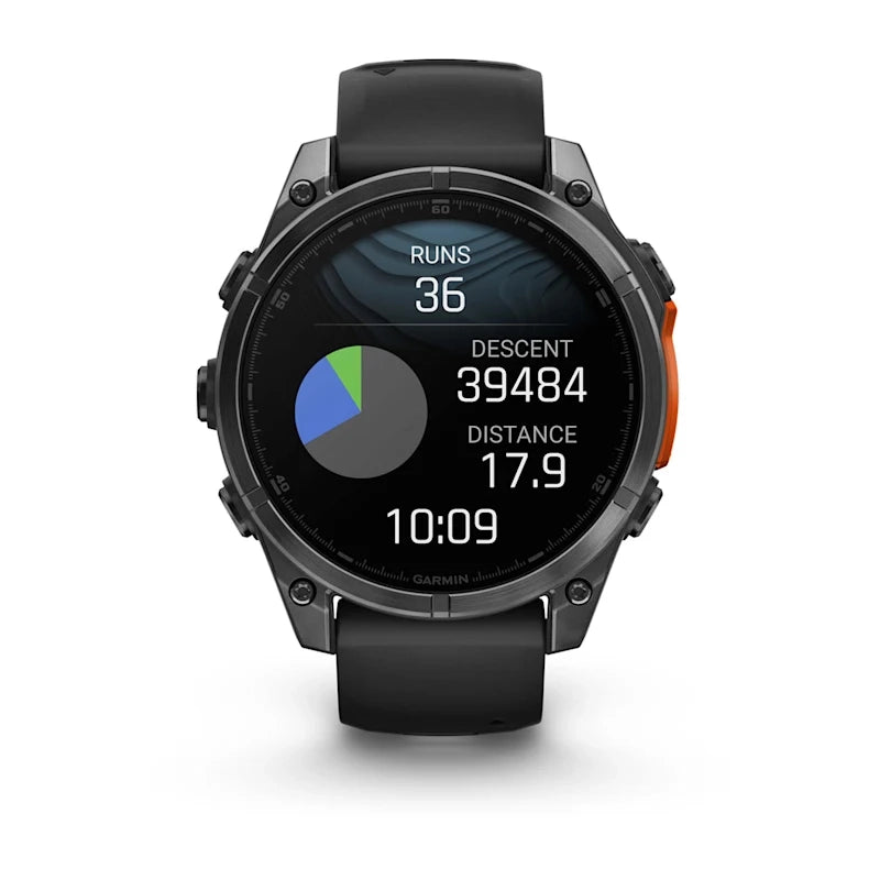 Garmin Fenix 8 47mm AMOLED Slate Gray Smartwatch – Black Silicone Band for UAE
