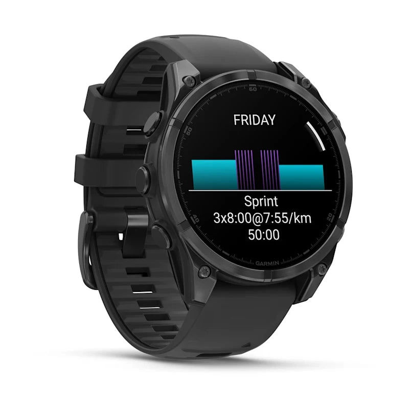 Garmin Fenix 8 47mm AMOLED Slate Gray Smartwatch – Black Silicone Band for UAE