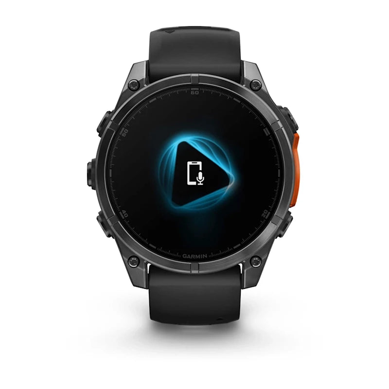 Garmin Fenix 8 47mm AMOLED Slate Gray Smartwatch – Black Silicone Band for UAE
