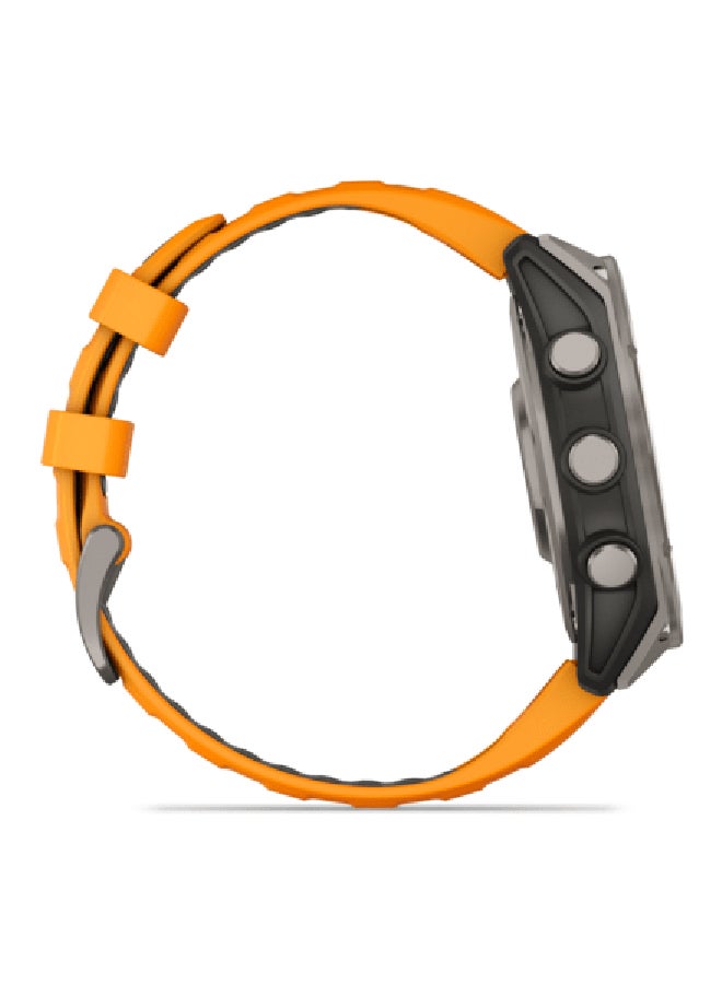 Garmin Fenix 8 47mm AMOLED Sapphire Titanium Smartwatch – Spark Orange/Graphite Silicone Band for UAE