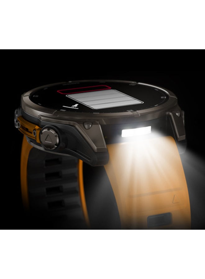 Garmin Fenix 8 47mm AMOLED Sapphire Titanium Smartwatch – Spark Orange/Graphite Silicone Band for UAE