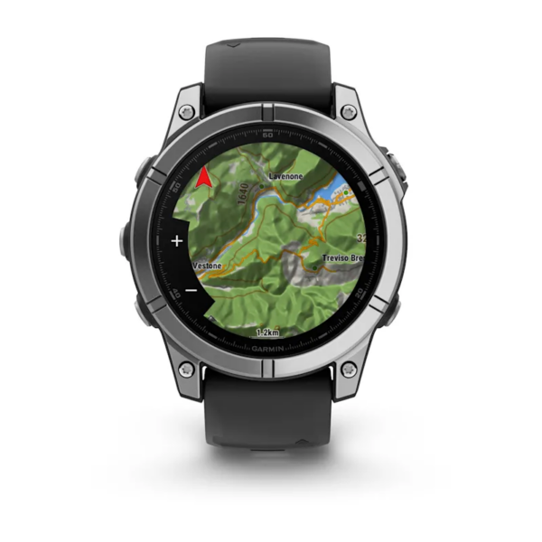 Garmin Fenix E 47mm AMOLED Stainless Steel Smartwatch – Black Silicone Band for UAE