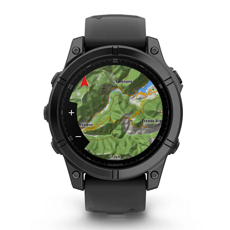 Garmin Fenix E 47mm AMOLED Slate Gray Steel Smartwatch – Black Silicone Band for UAE