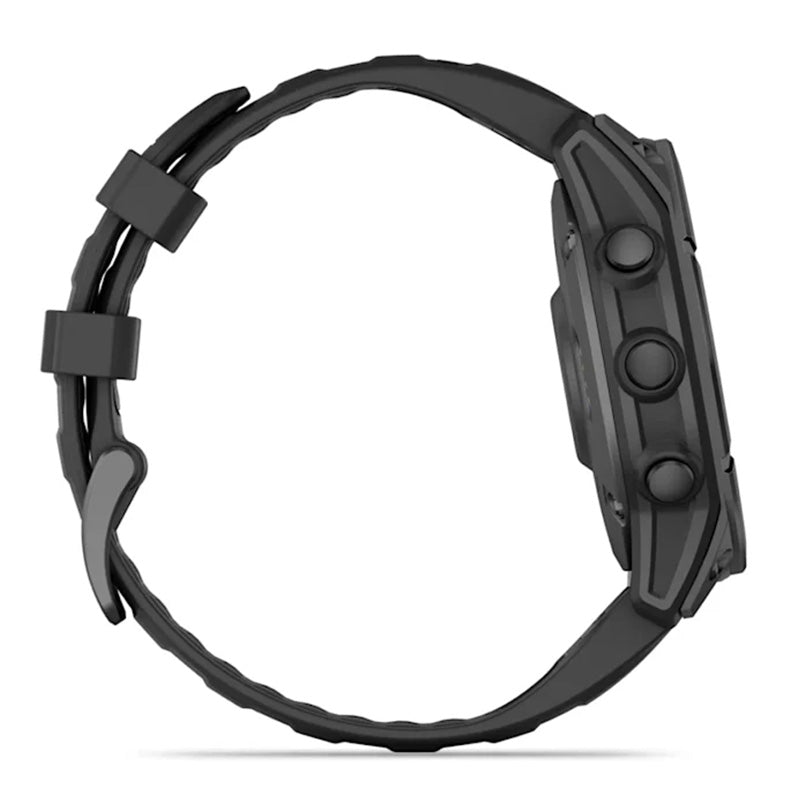 Garmin Fenix E 47mm AMOLED Slate Gray Steel Smartwatch – Black Silicone Band for UAE