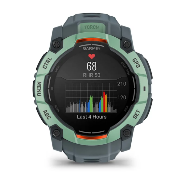 Garmin Instinct 3 GPS Smartwatch – 50mm AMOLED Neotropic with Twilight Band for UAE