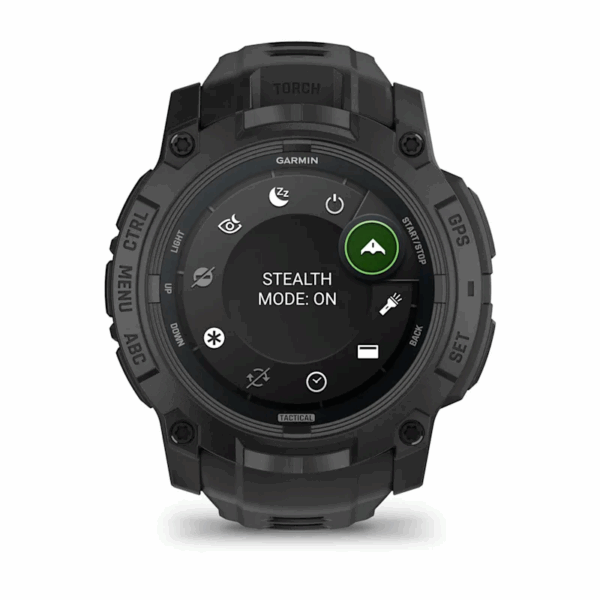 Garmin Instinct 3 AMOLED 50mm Tactical Edition – Black with Black Silicone Band for UAE