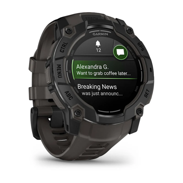 Garmin Instinct 3 GPS Smartwatch – 50mm AMOLED Black with Charcoal Band for UAE
