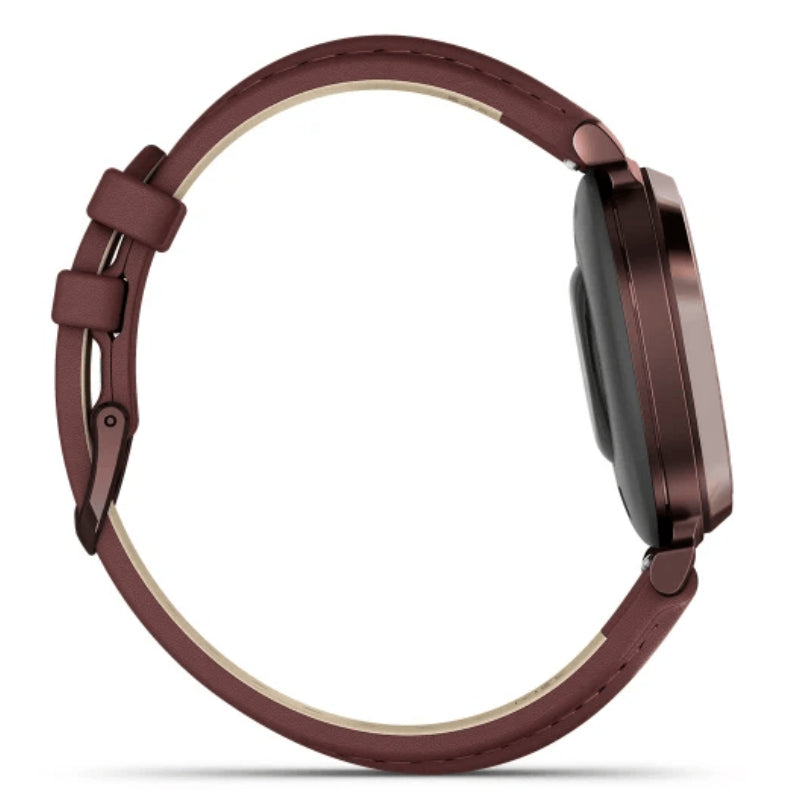 Garmin Lily 2 Classic Fitness Smartwatch – Dark Bronze with Mulberry Leather Band for UAE