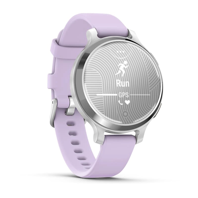 Garmin Lily 2 Active Fitness Smartwatch – Silver with Purple Jasmine Silicone Band for UAE