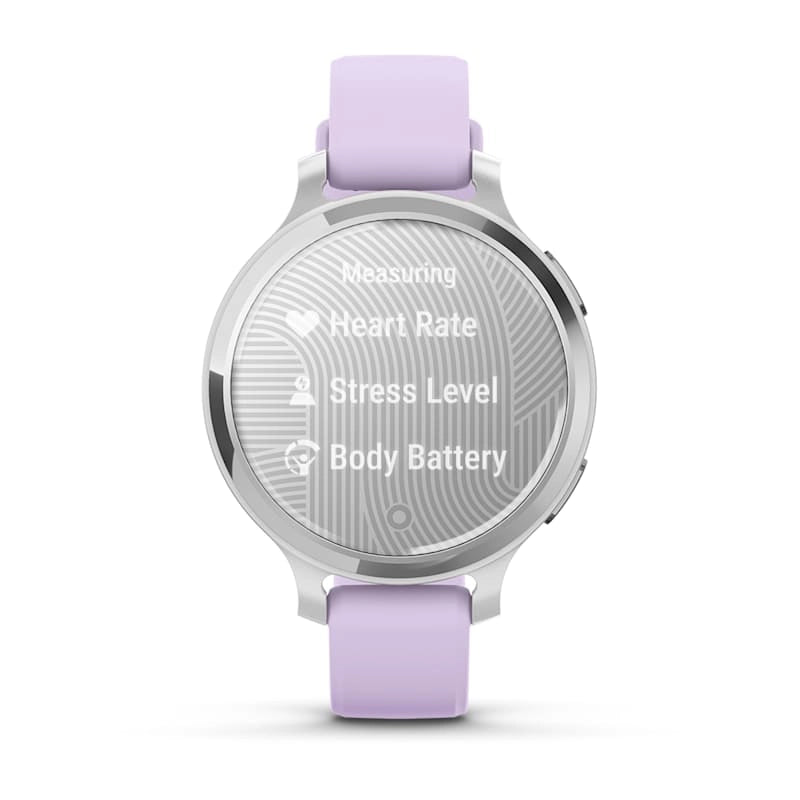 Garmin Lily 2 Active Fitness Smartwatch – Silver with Purple Jasmine Silicone Band for UAE