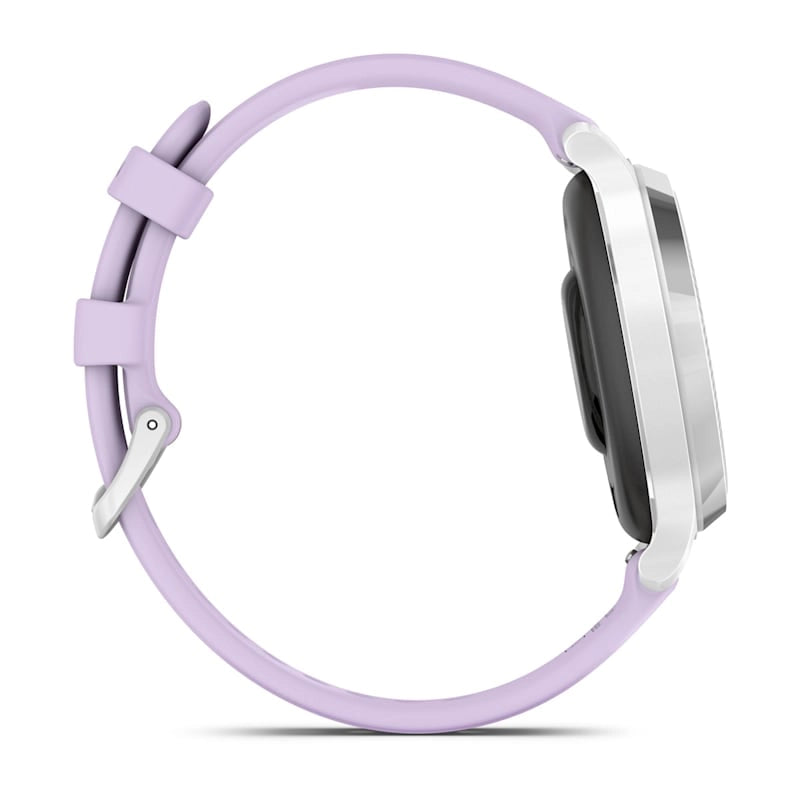 Garmin Lily 2 Active Fitness Smartwatch – Silver with Purple Jasmine Silicone Band for UAE