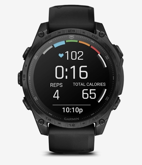 Garmin Tactix 8 47mm AMOLED Sapphire Tactical Smartwatch – Black DLC Titanium with Black/Pebble Grey Silicone Band for UAE