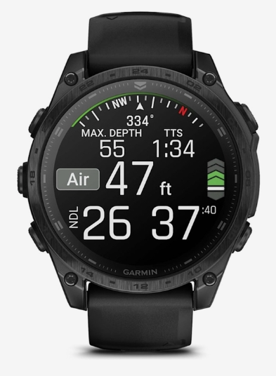 Garmin Tactix 8 47mm AMOLED Sapphire Tactical Smartwatch – Black DLC Titanium with Black/Pebble Grey Silicone Band for UAE