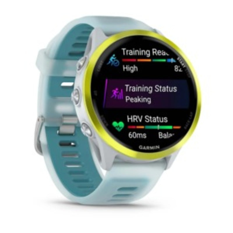 Garmin Forerunner 570 47mm Amp Yellow Aluminium Smartwatch with Translucent Whitestone/Turquoise Band for UAE