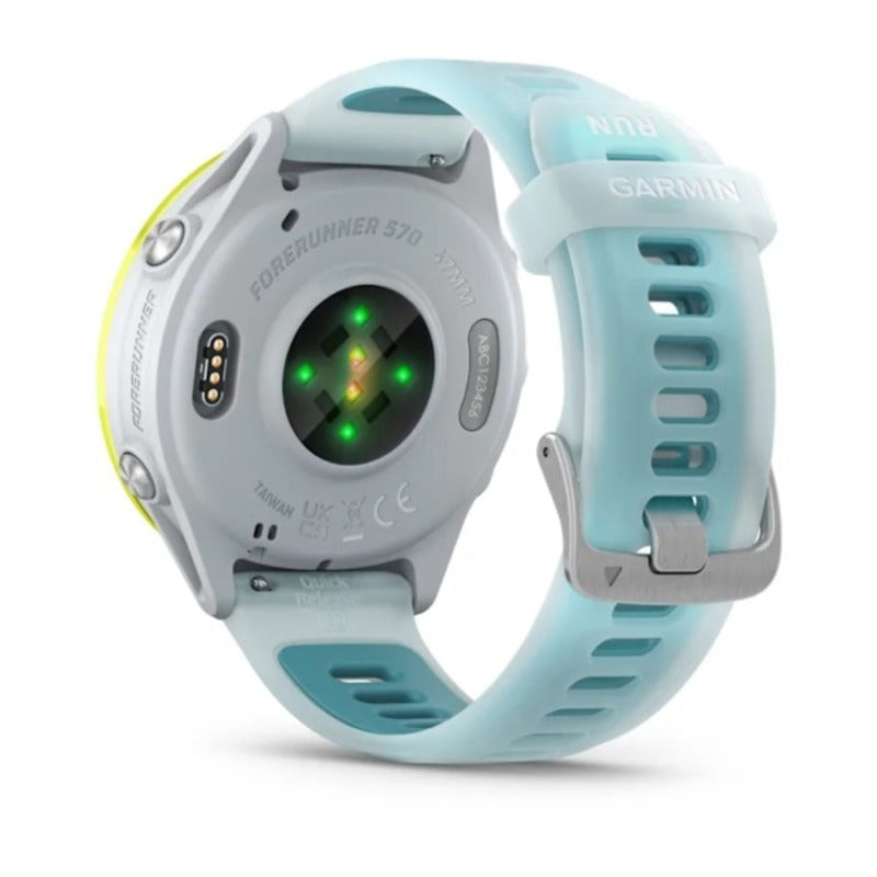 Garmin Forerunner 570 47mm Amp Yellow Aluminium Smartwatch with Translucent Whitestone/Turquoise Band for UAE