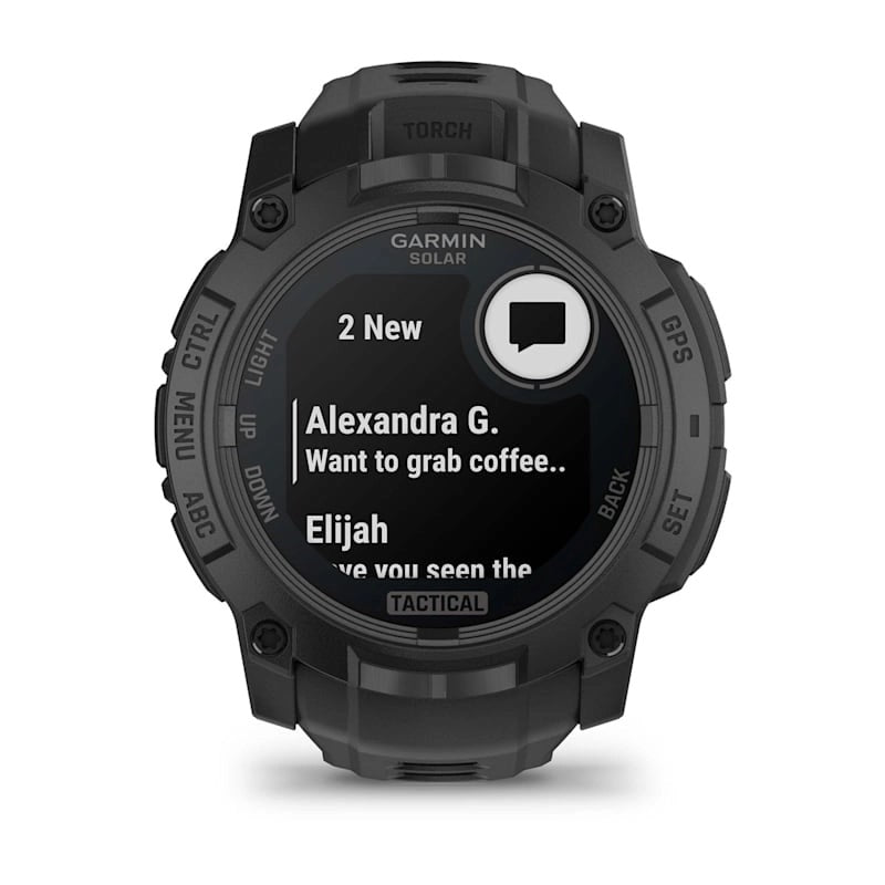 Garmin Instinct 3 Solar 50mm Tactical Edition – Black with Black Silicone Band for UAE