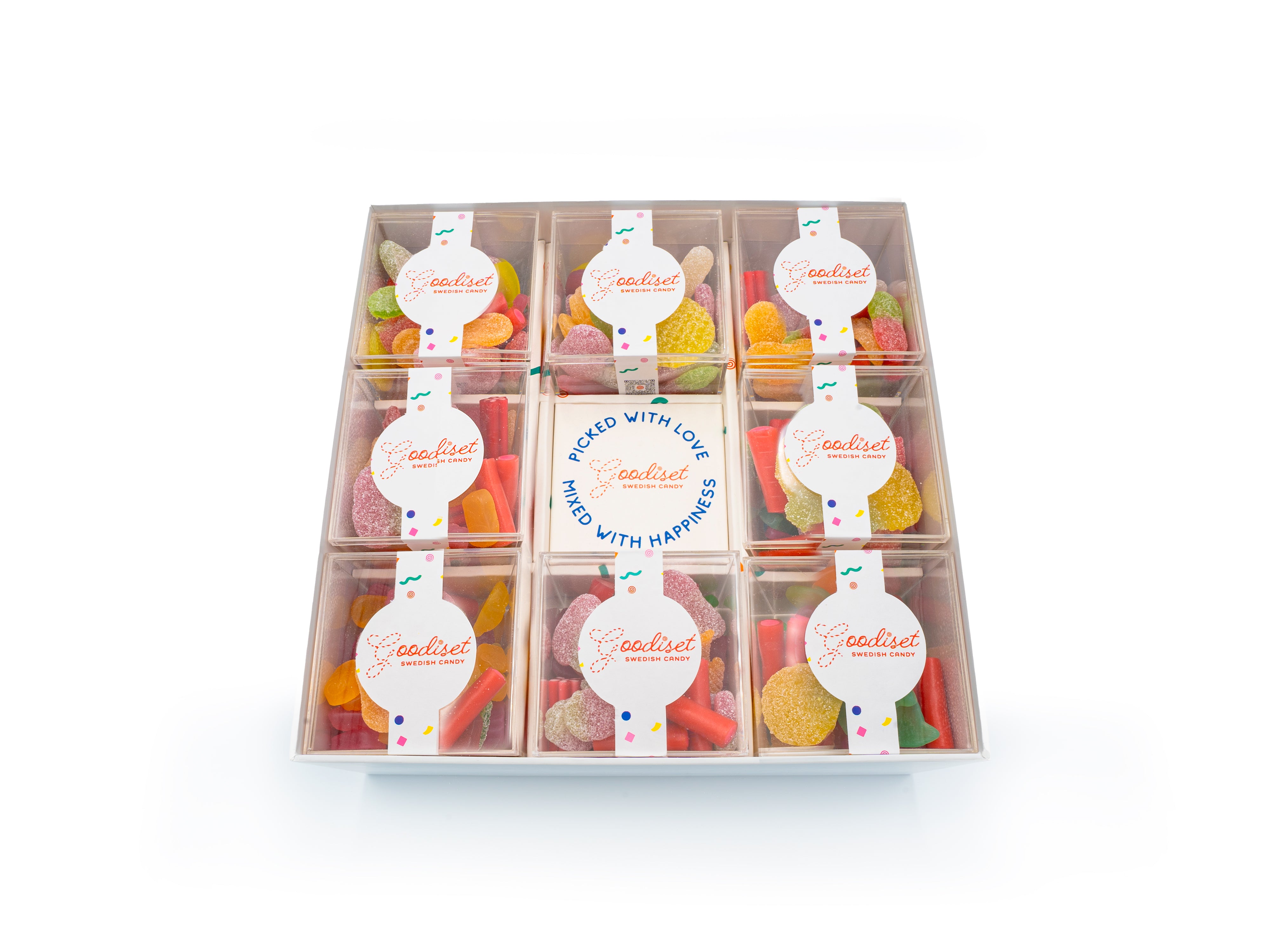 Goodiset Happy Birthday Large Gift Box Mix CandiesChocolate & ConfectioneryAll bags include the viral Swedish candy BUBS PICKED WITH LOVE, MIXED WITH HAPPINESS Goodiset Medium Gift Box Mix Candies