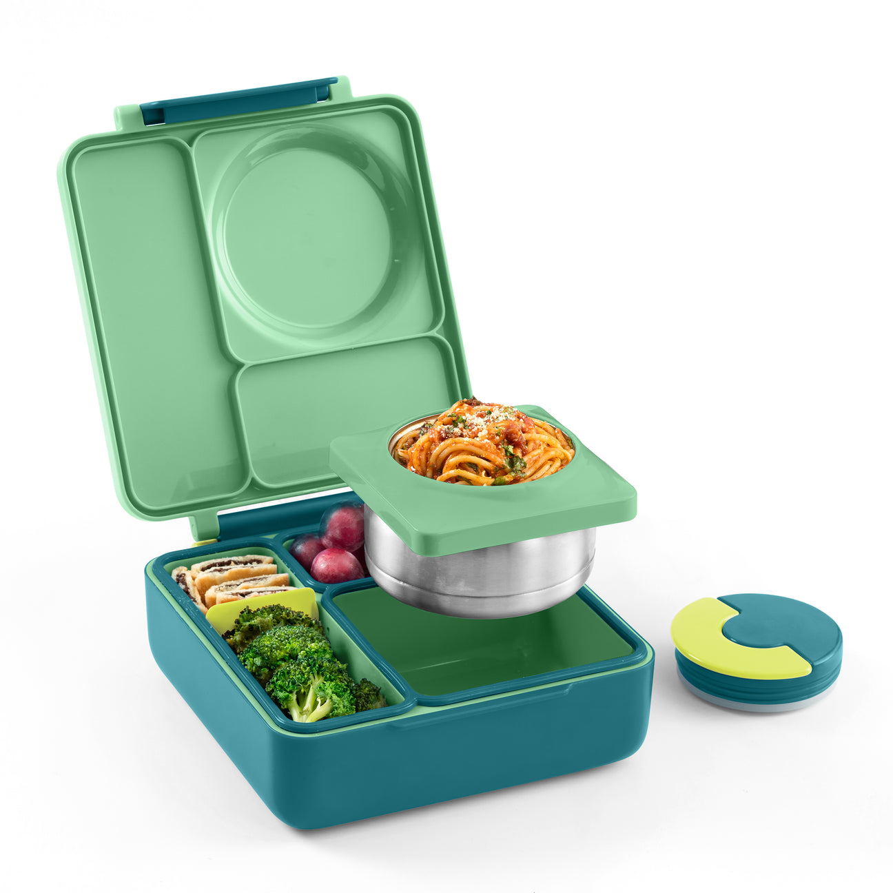 OmieBox Kids Lunchbox + OMIEBOX Omielife Utensil + Holder Set - Meadow