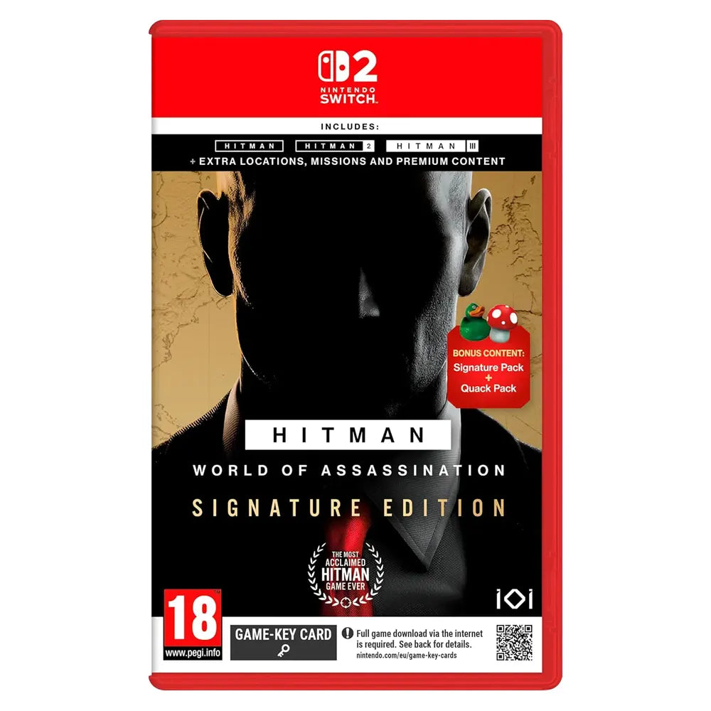 HITMAN: World of Assassination [Signature Edition] for Switch 2Video Games🕶️ Complete HITMAN Trilogy – Includes all missions from HITMAN 1, 2, and 3 in one seamless stealth experience. 🎯 Signature Edition Content – Get bonus items, exclusive suits, in-g