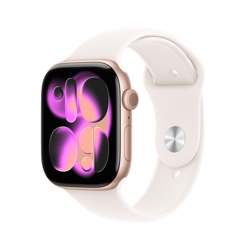 Apple Watch Series 11 GPS smartwatch in rose gold aluminum