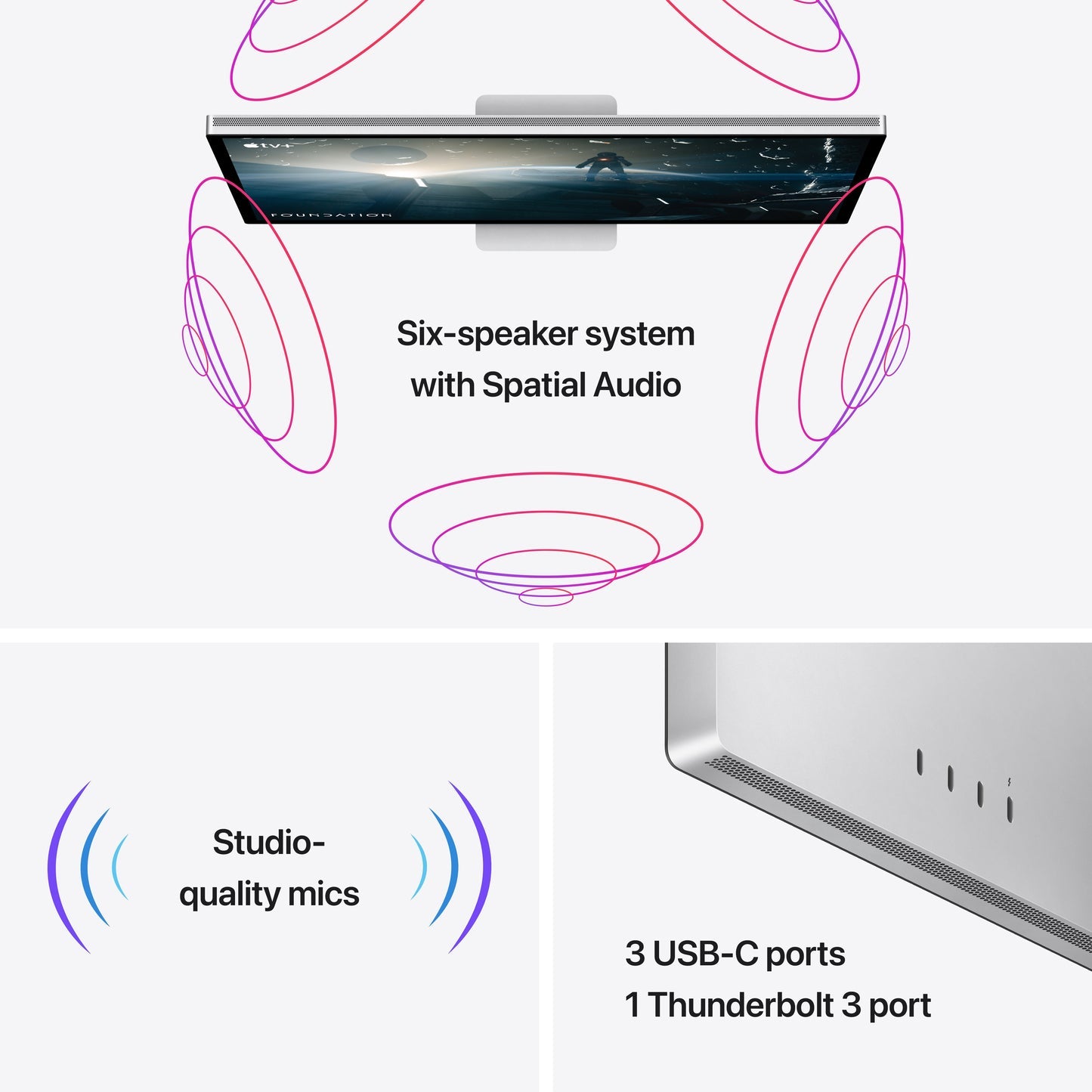 Apple Studio Display 27-inch 5K Retina Monitor with A13 Bionic Chip, 12MP Ultra Wide Camera, Six-Speaker Sound System, Thunderbolt Connectivity