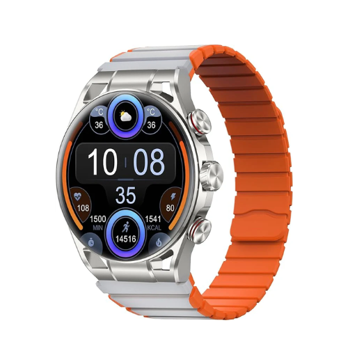Maxwell Fusion Smart Watch for Men and Women DialAnswer Calls SMS BT5.2 40 Days Standby Time IP68 Waterproof AMOLED Retina Screen Smart Watch Sports Mode Compatible with iOS and Android (Silver)WearablesSuper AMOLED Retina display provides bright, crisp,