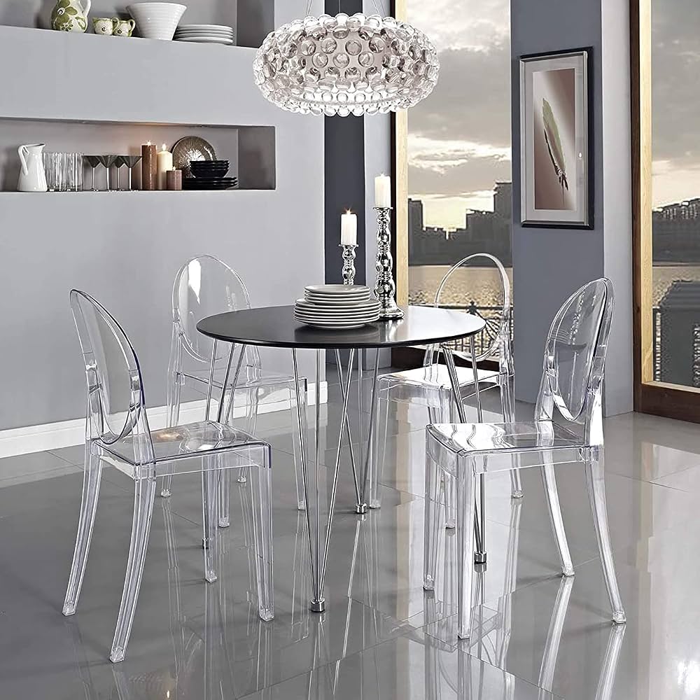 Maple Home Transparent Acrylic Dining Chair – Modern Clear Indoor & Outdoor Chair