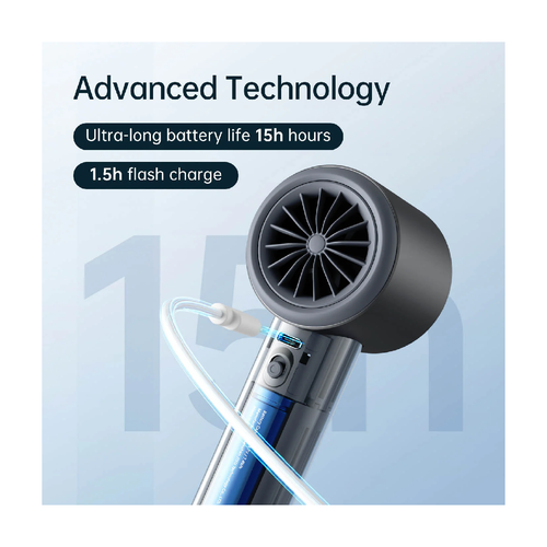 JISULIFE Pro1 S Portable Handheld Fan – Mini USB Rechargeable 100-Speed Turbo Fan with LED Display, 19.5Hrs Battery Life