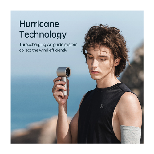 JISULIFE Pro1 S Portable Handheld Fan – Mini USB Rechargeable 100-Speed Turbo Fan with LED Display, 19.5Hrs Battery Life