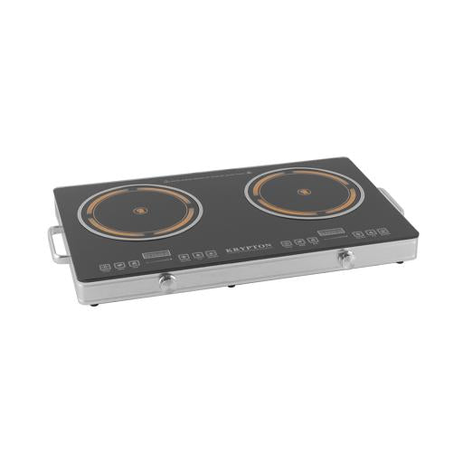 Krypton Digital Double Infrared Cooker 3000 W KNIC6428 - BlackKitchen AppliancesA two-burner infrared cooker with a crystal plate top and digital display with touch and knob control The double cooking hob has multiple functions with adjustable temperature
