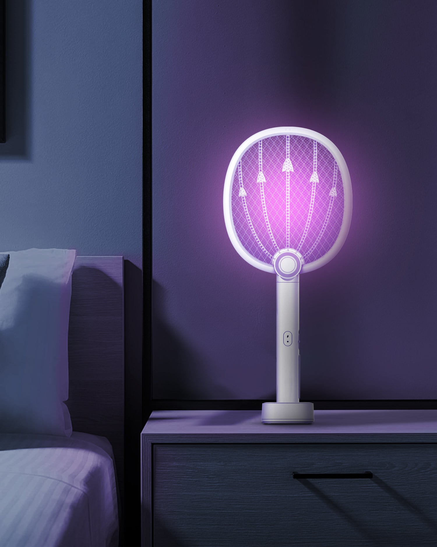 Taktik Mosquito Swatter With Built-in LED Light 2700VHome & OutdoorEliminate pesky insects with the Taktik Mosquito Swatter. This electric swatter delivers 2700 volts of immediate shock effectiveness, powered by a rechargeable battery. With a built-in LED