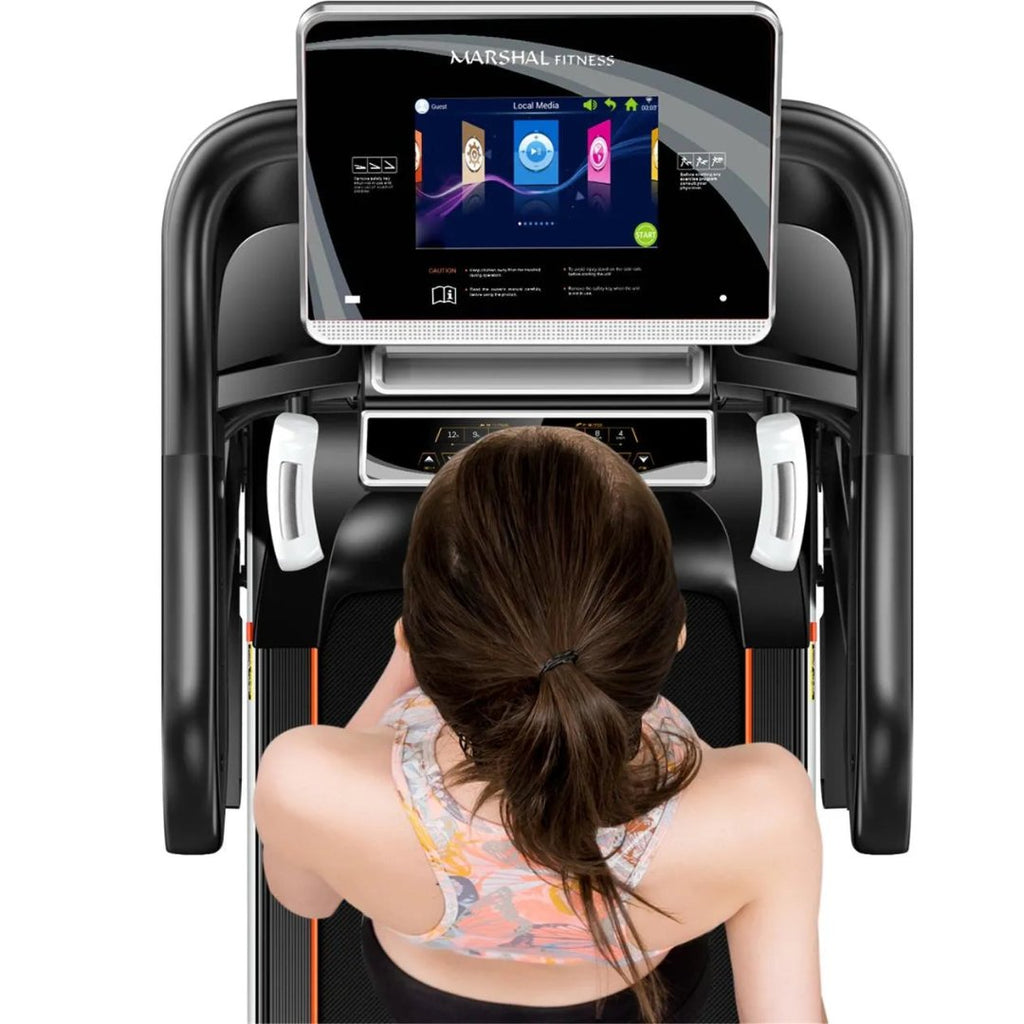 Marshal Fitness The Ultimate Home Use Motorized Treadmill with Wi-Fi Connectivity and 10.1 inch Touch Screen DisplaySports & FitnessThe Ultimate Home Use Motorized Treadmill with Wi-Fi Connectivity and 10.1 inch Touch Screen Display is a cutting-edge fitn