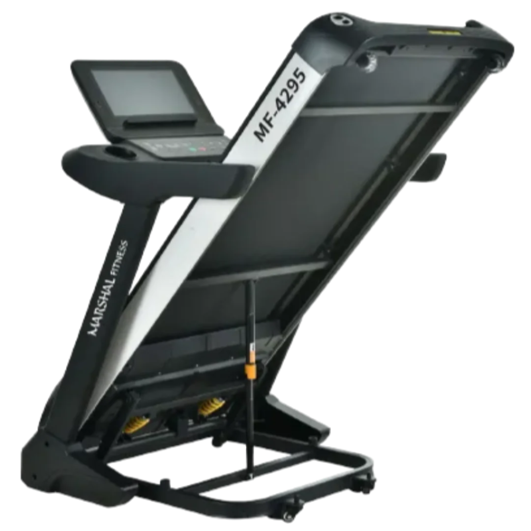 Marshal Fitness Top Quality Treadmill - 6.0hp with Max user weight 160kgs | MF-4295-10.1TVSports & FitnessElevate your home workout experience with our High-Performance Semi-Commercial Treadmill, featuring a robust 6 HP motor and a wide range of features