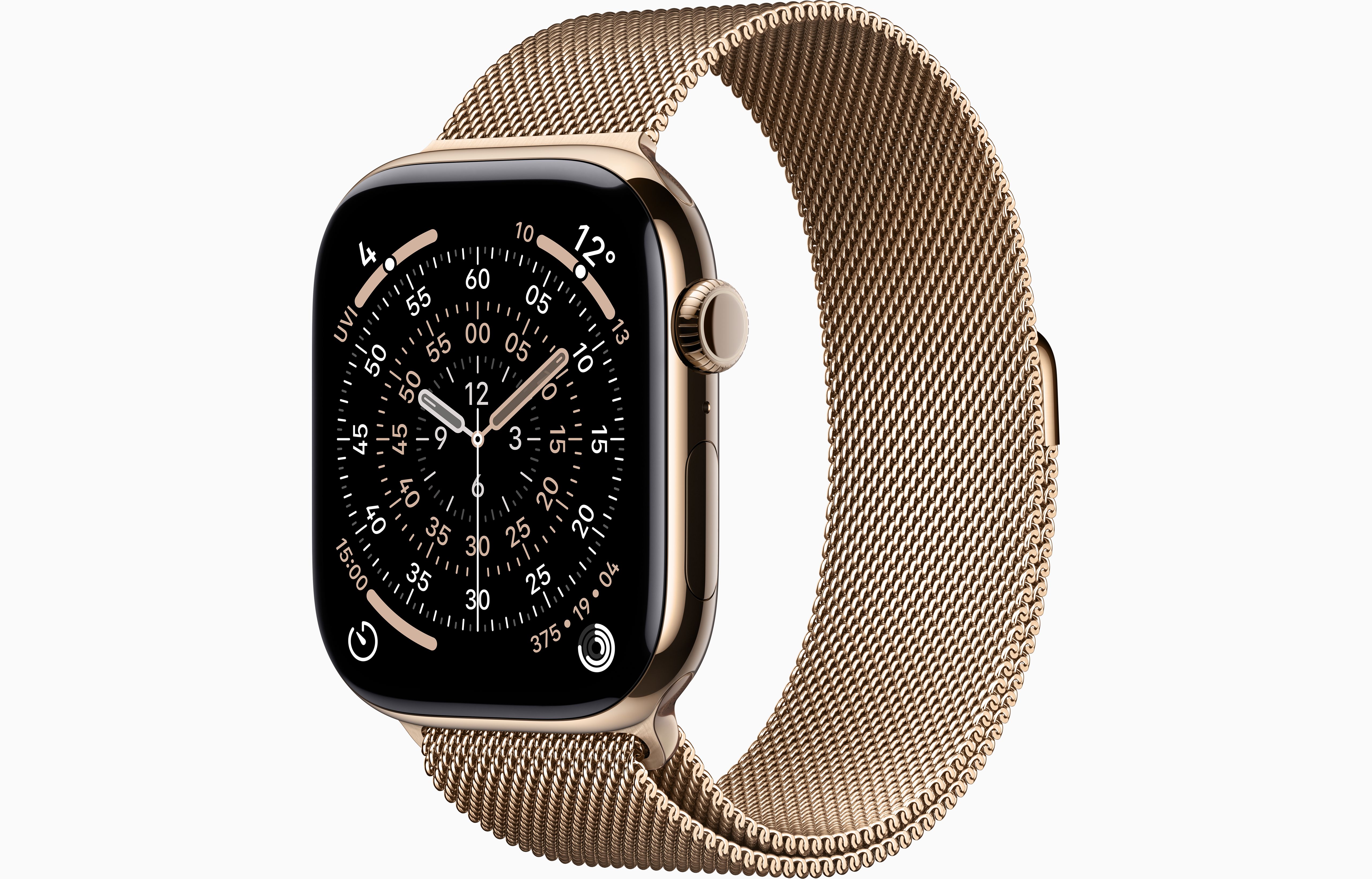 Apple Watch Series 11 GPS + Cellular, Gold Titanium Case - Milanese Loop