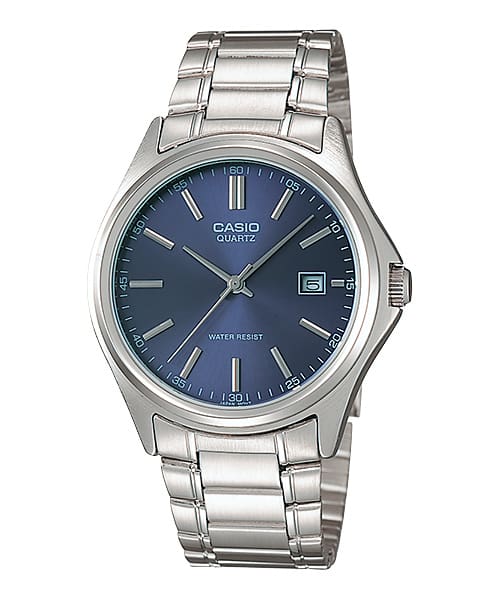 Casio Leather Band Watch MTP-1183A-2AJewelleryBring the best out of your style and sophistication quotient by flaunting the Casio Casual Men's Analog Watch. Designed with a blue dial encircled in a silver case, augments its appearance by giving it a quirk