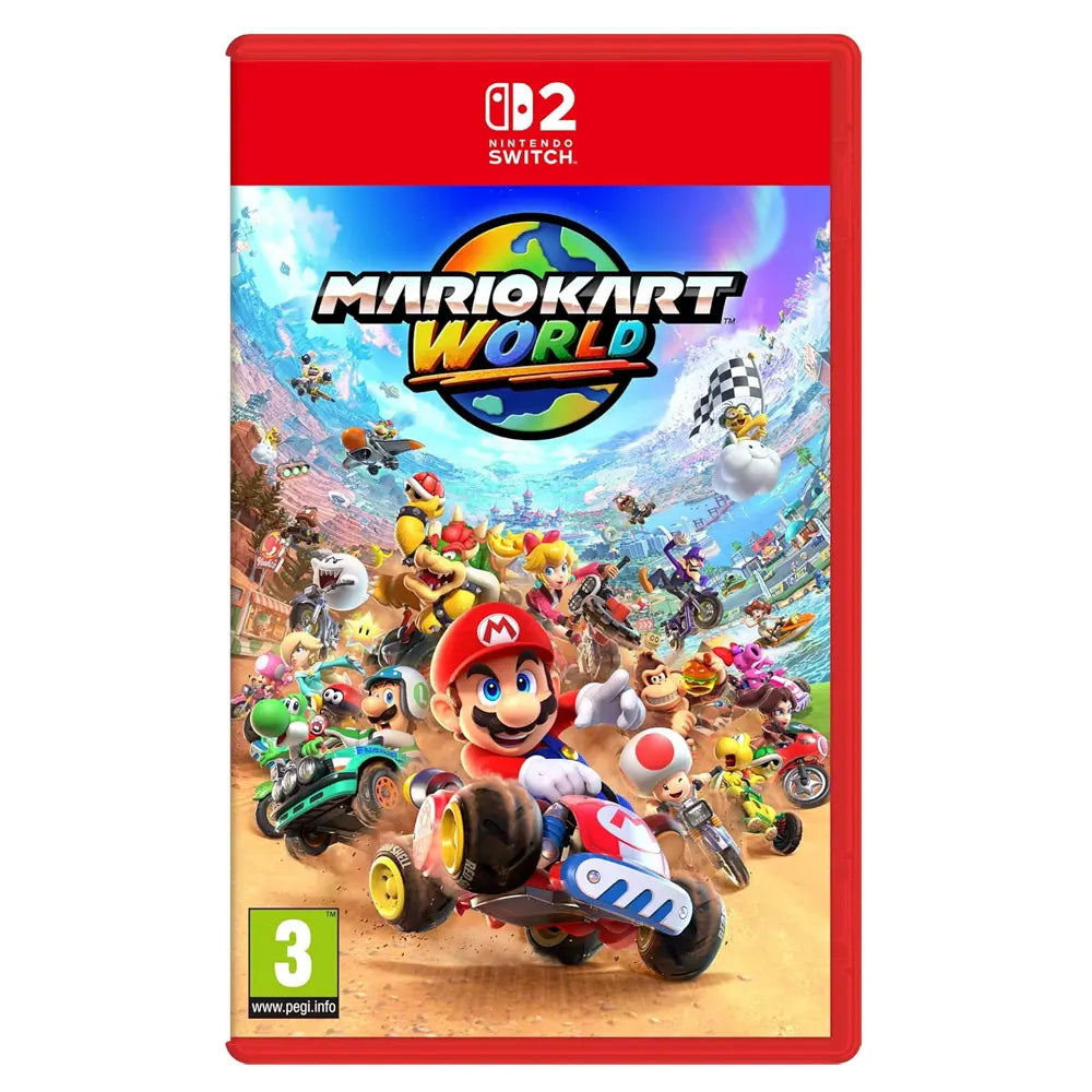 Mario Kart World for Switch 2Video Games🌍 Seamless Open-World Tracks – Race through mountains, forests, cities, and more with interconnected environments for true Free Roam exploration 🏎️ Tallest Driver Count Yet – Go head-to-head with up to 24 players