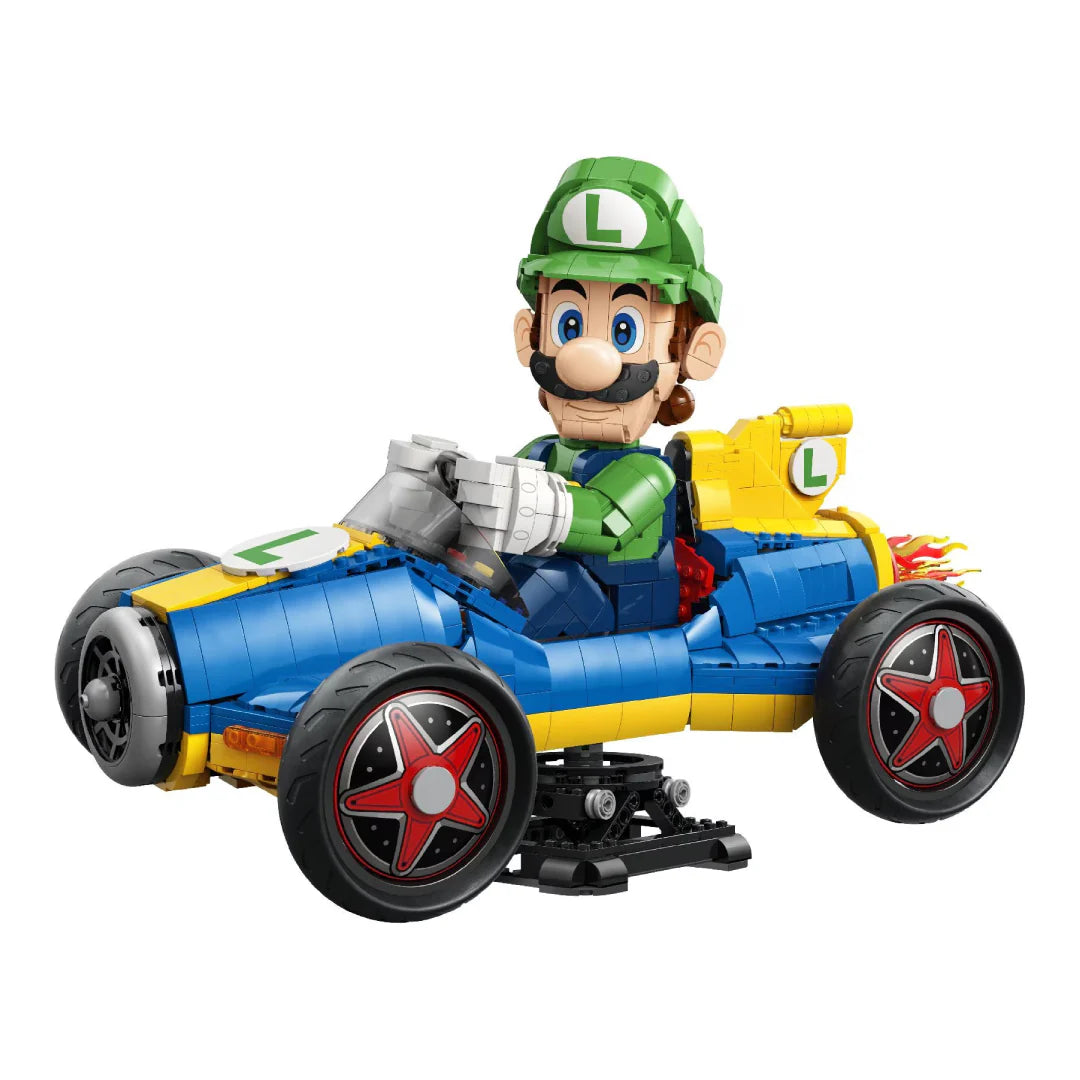 LEGO 72050 Mario Kart Luigi & Mach 8 – 2,234pcs, Posable Luigi, Flame Exhaust, Display Stand, 18+