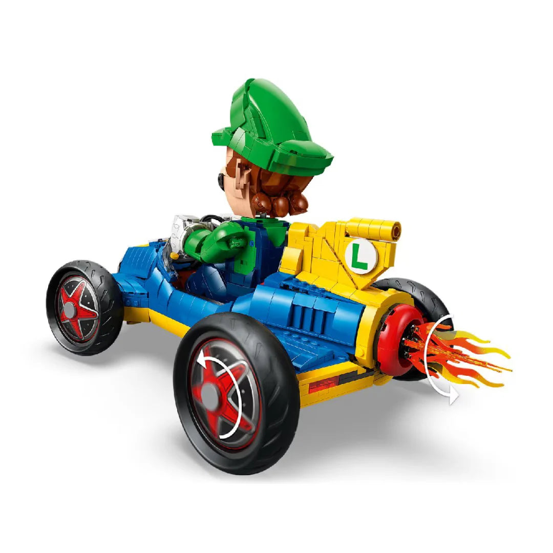 LEGO 72050 Mario Kart Luigi & Mach 8 – 2,234pcs, Posable Luigi, Flame Exhaust, Display Stand, 18+