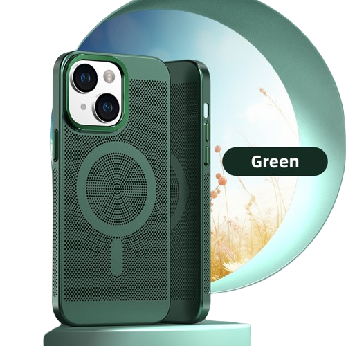Breathable Mesh Magnetic Hard Case For iPhoneMobile AccessoriesHeat Sink Shell Light and thin hand feel Magsafe Animation All round heat dissipation designMade of special PC material. All round heat dissipation mesh. Lightweight and portable Lightweight p