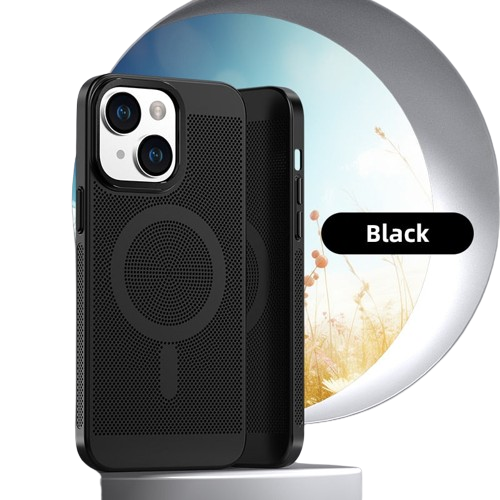 Breathable Mesh Magnetic Hard Case For iPhoneMobile AccessoriesHeat Sink Shell Light and thin hand feel Magsafe Animation All round heat dissipation designMade of special PC material. All round heat dissipation mesh. Lightweight and portable Lightweight p