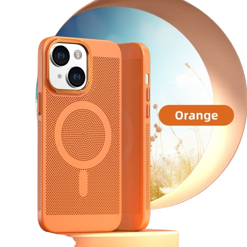 Breathable Mesh Magnetic Hard Case For iPhoneMobile AccessoriesHeat Sink Shell Light and thin hand feel Magsafe Animation All round heat dissipation designMade of special PC material. All round heat dissipation mesh. Lightweight and portable Lightweight p