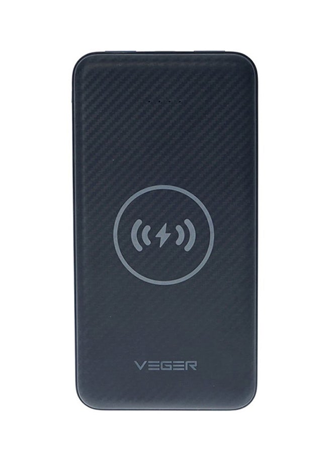 VEGER 10000 mAh wireless charger power bank black