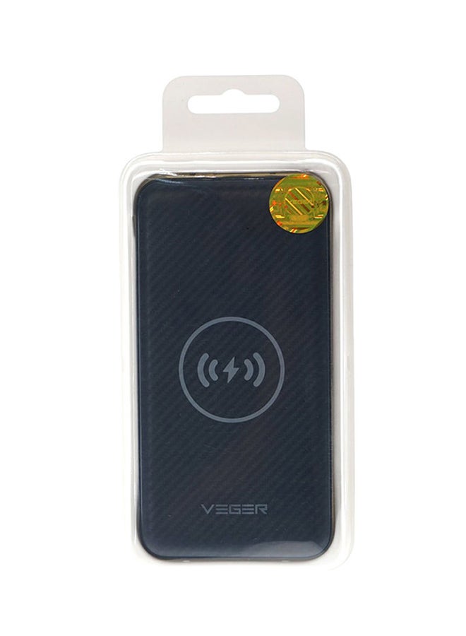 Slim black VEGER power bank for travel