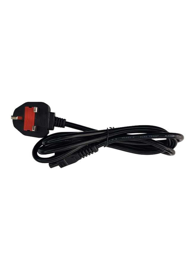 3 Pin UK Socket Power Cable Black